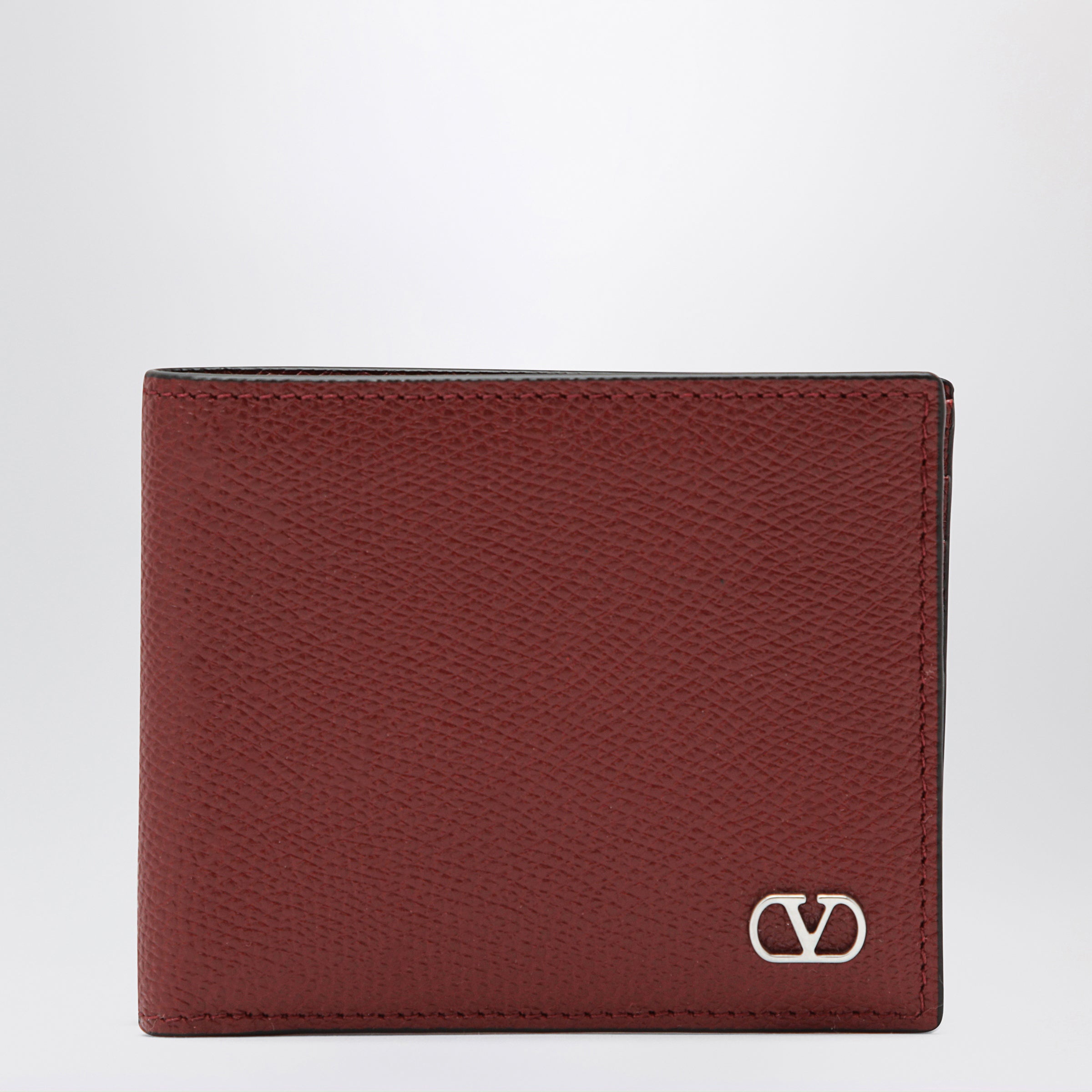Valentino Garavani Dark Red Vlogo Signature Bi-Fold Wallet Men