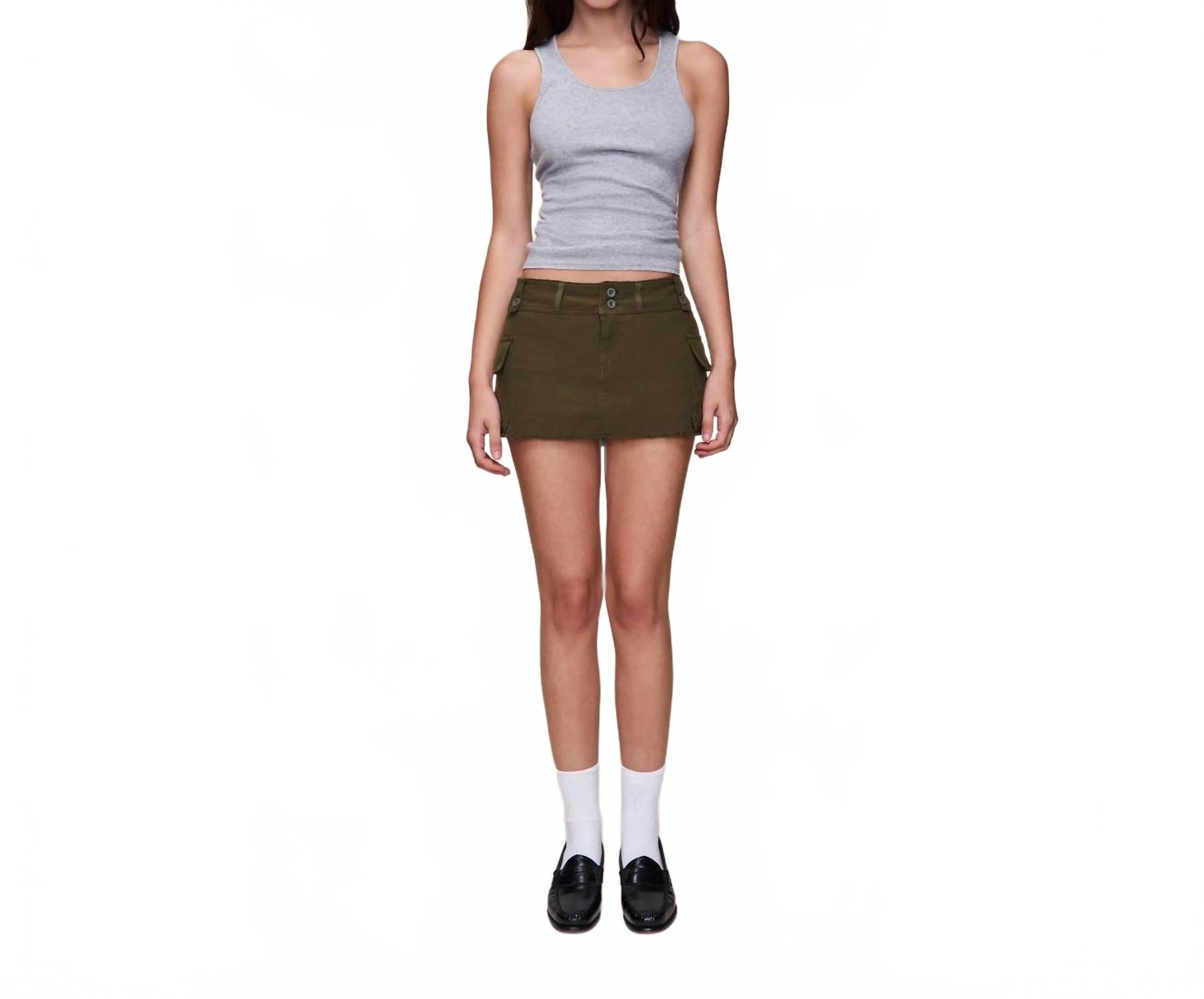 Jude Cargo Mini Skort In Olive