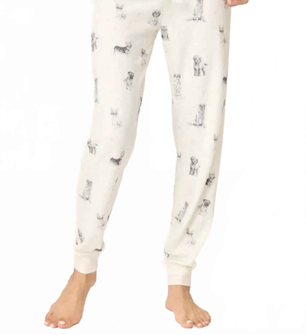 My Dog Is My Valentine Pj Set In White