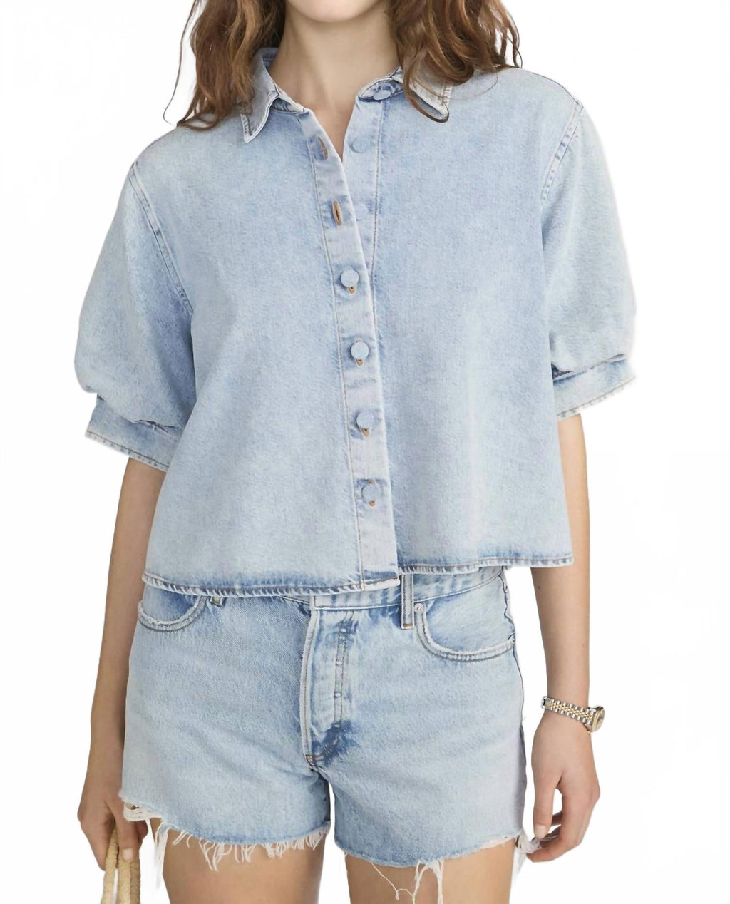 Billow Sleeve Shirt In Puffin