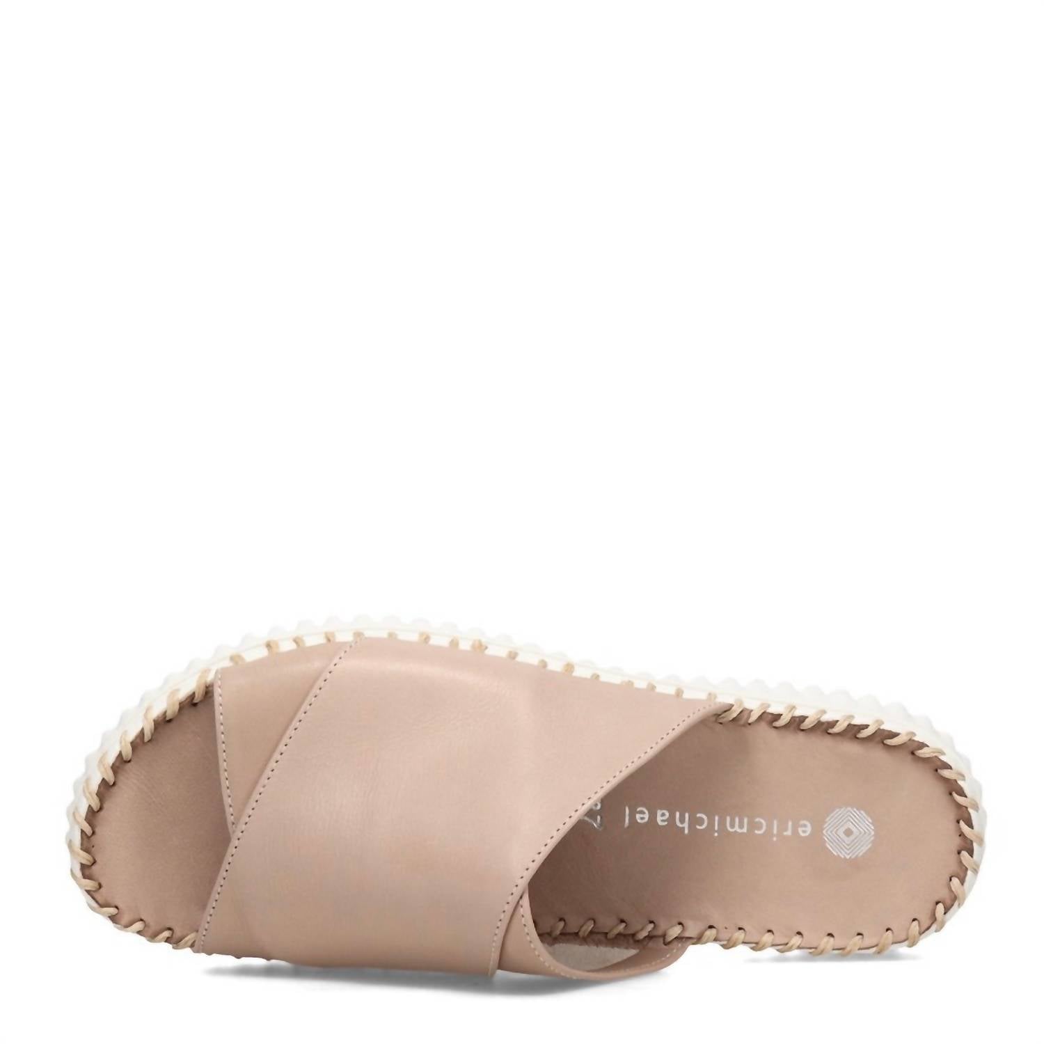 Women's Gloria Leather Slide Sandal In Taupe