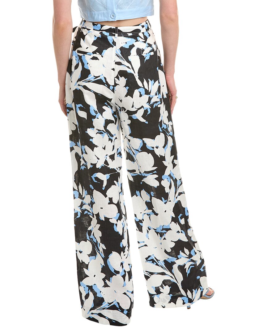 Nicholas Calista Belted Wide Leg Linen-Blend Pant