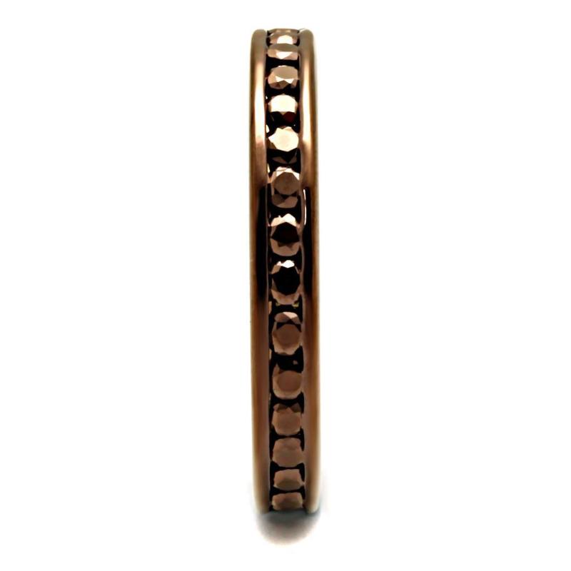 IP Coffee light Brass Ring with AAA Grade CZ in Brown