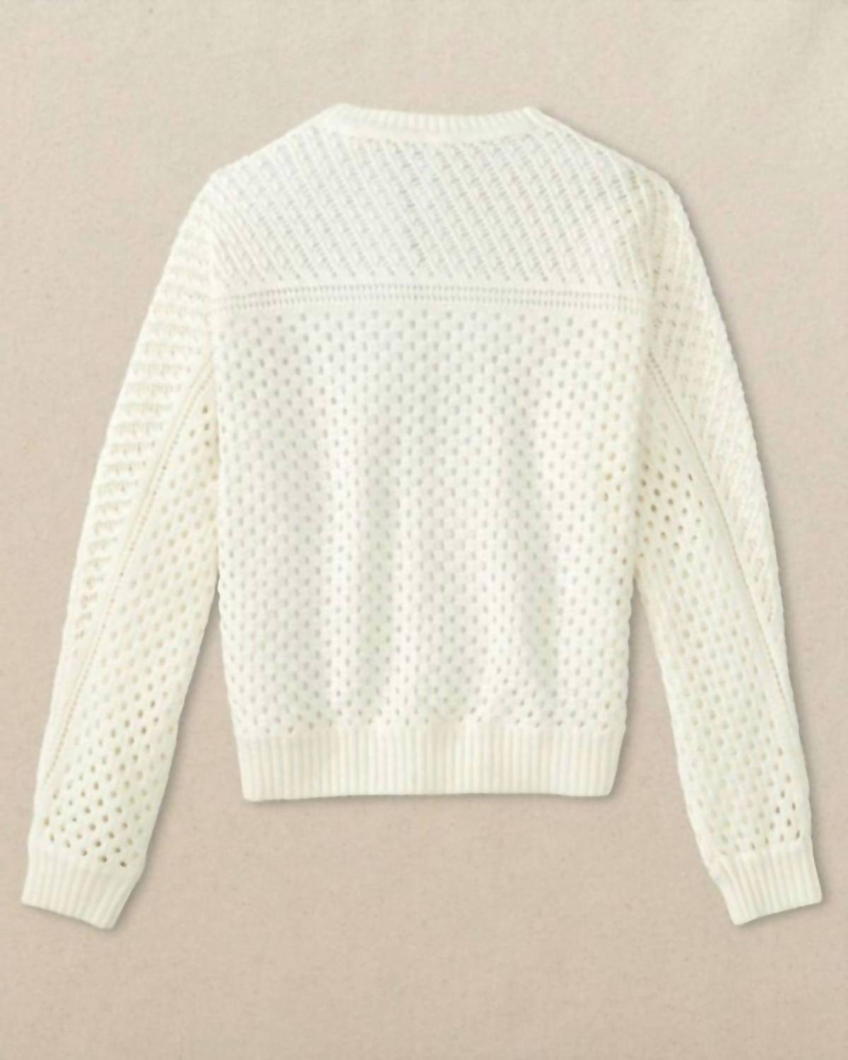 Women's Ophelia Open Stitch Sweater In Sand White