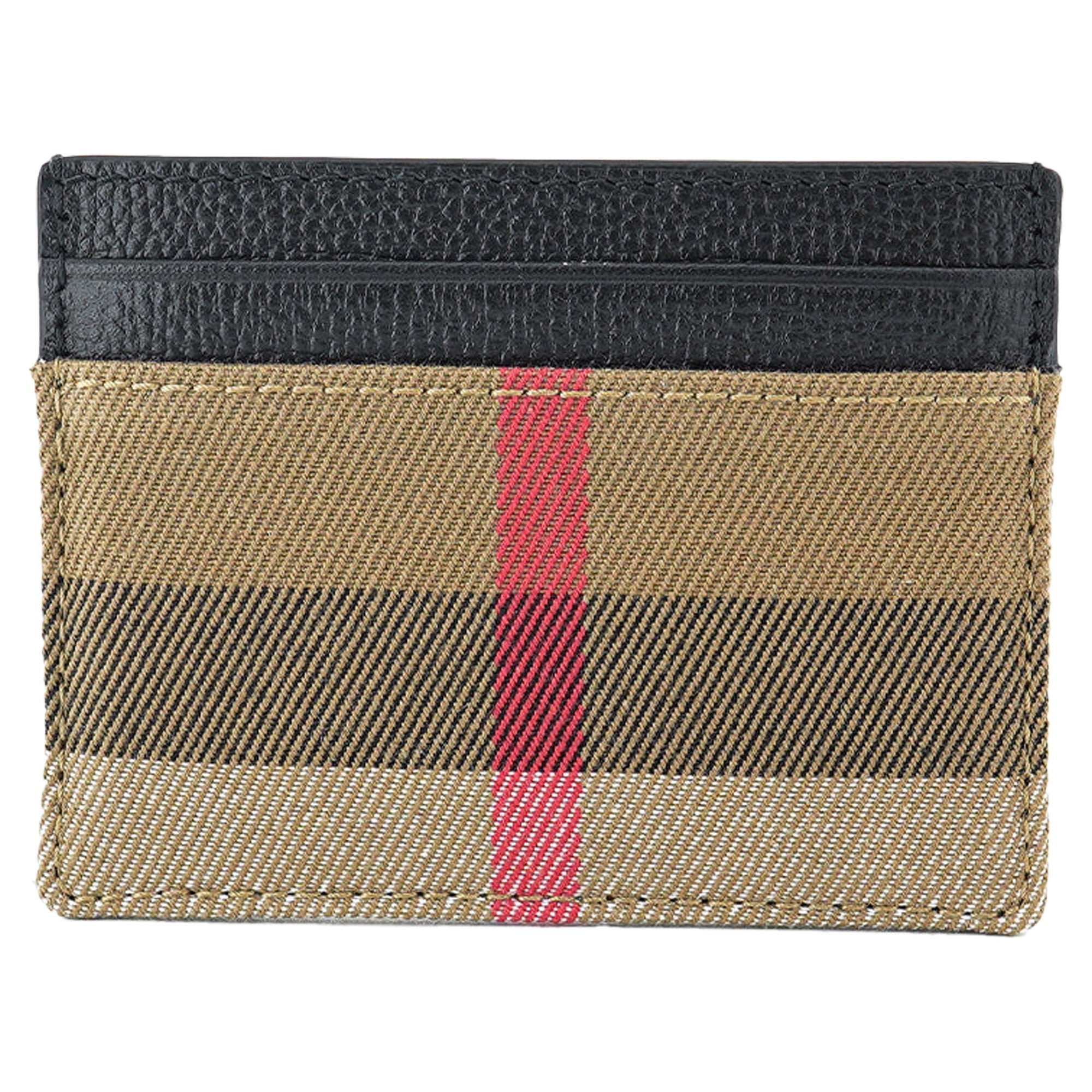 Card Holder Sandon Black Leather Fabric