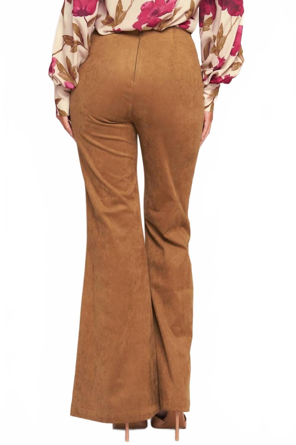 Wild Honey Faux Suede Pants In Camel