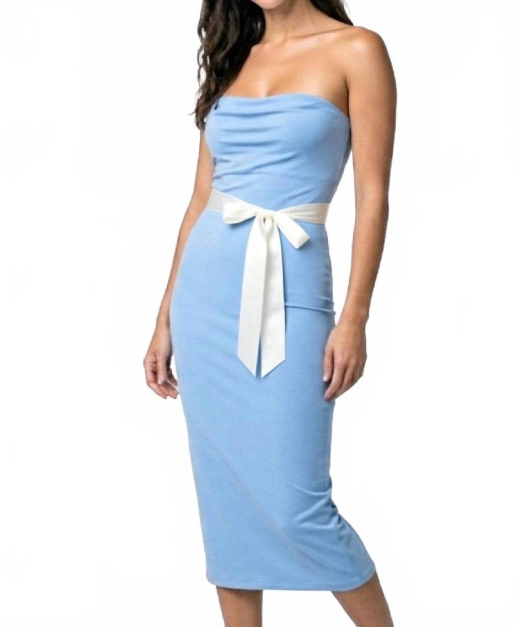 Strapless Bodycon Dress In Miku