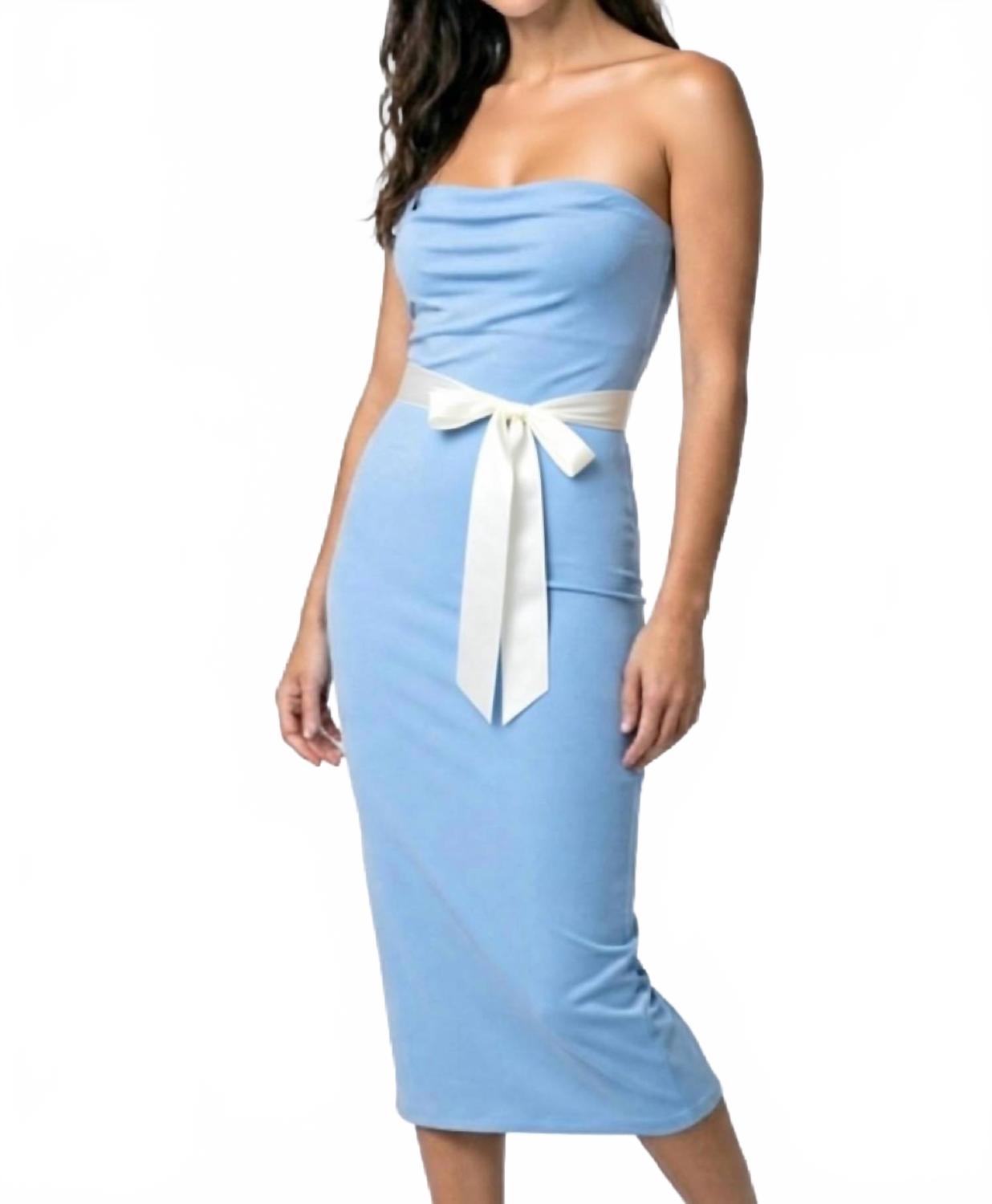 Strapless Bodycon Dress In Miku