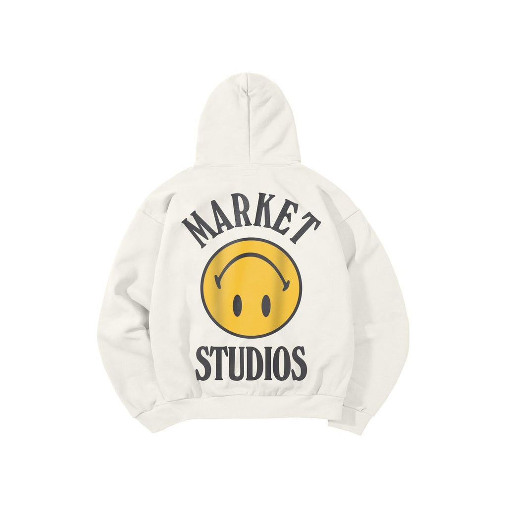 Men's Smiley Upside Down Lockup Hoodie In White