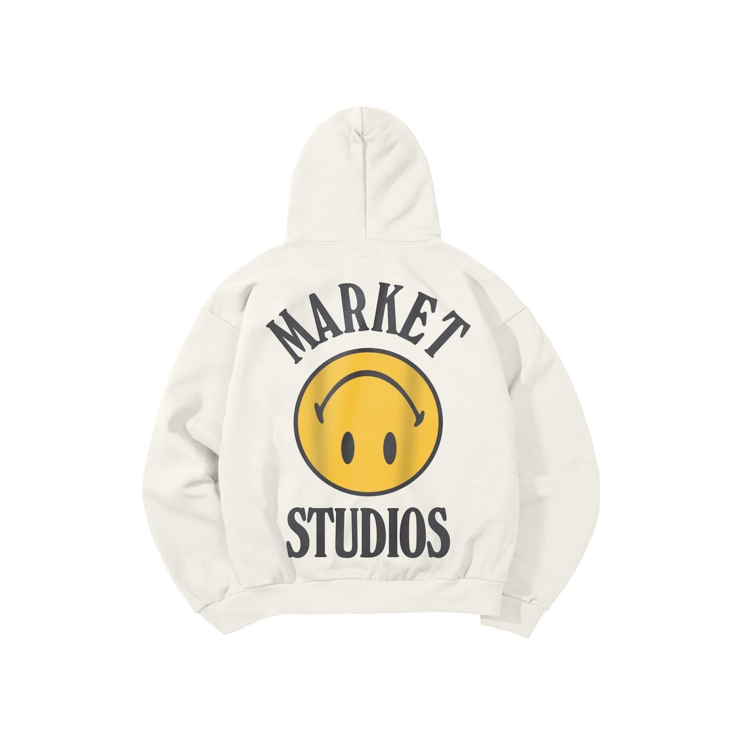 Men's Smiley Upside Down Lockup Hoodie In White