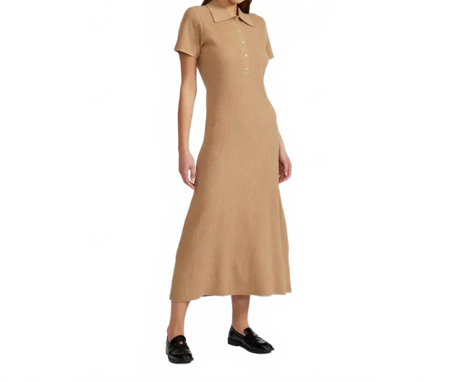 Arden Polo Dress In Beige