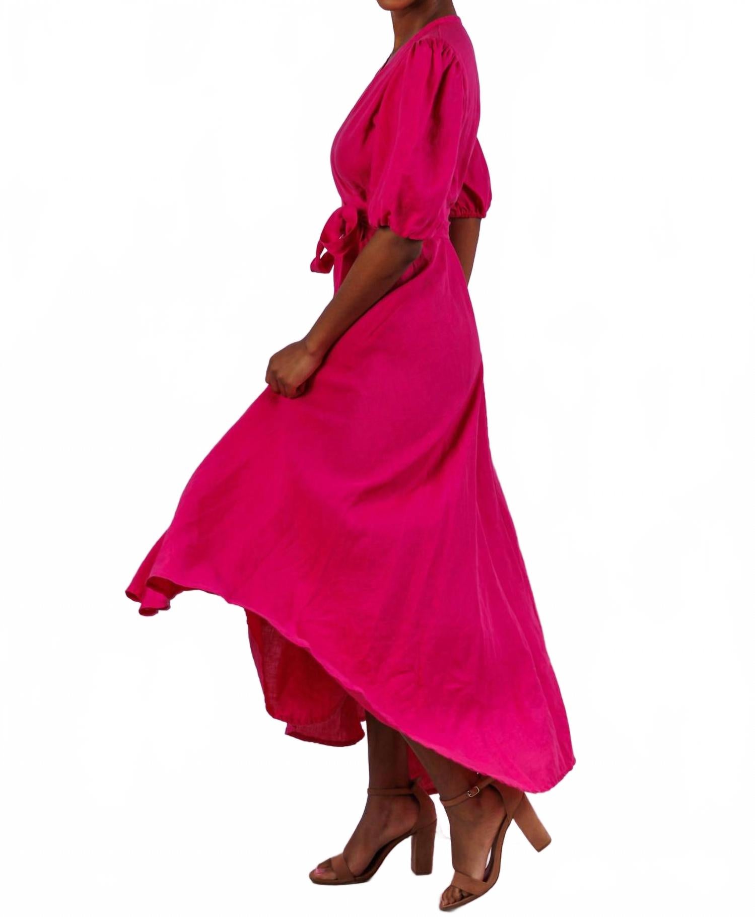 Diana Maxi Dress In Berry Linen