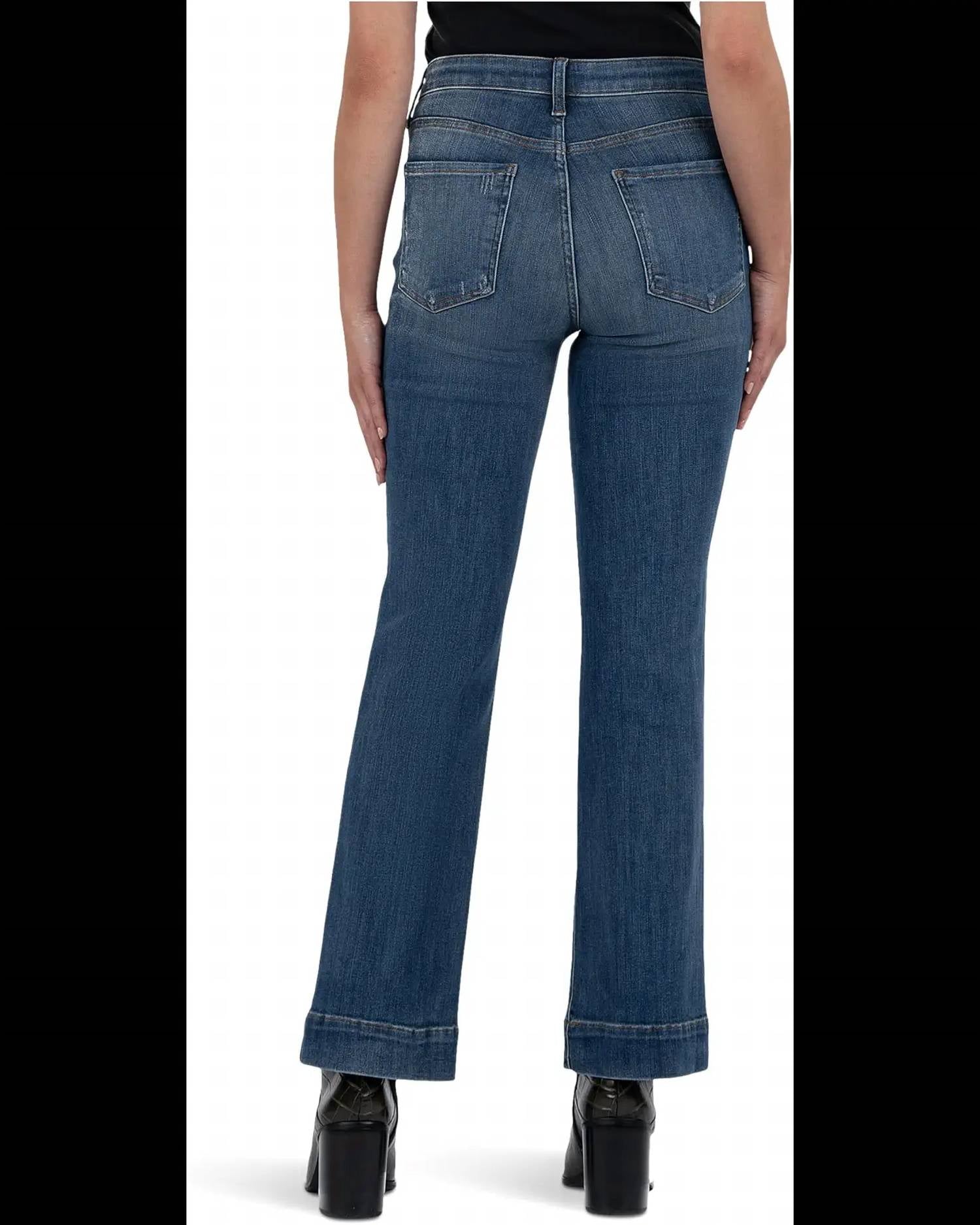 Kelsey High Rise Ankle Flare With Wide Hem Jean In Vibrant