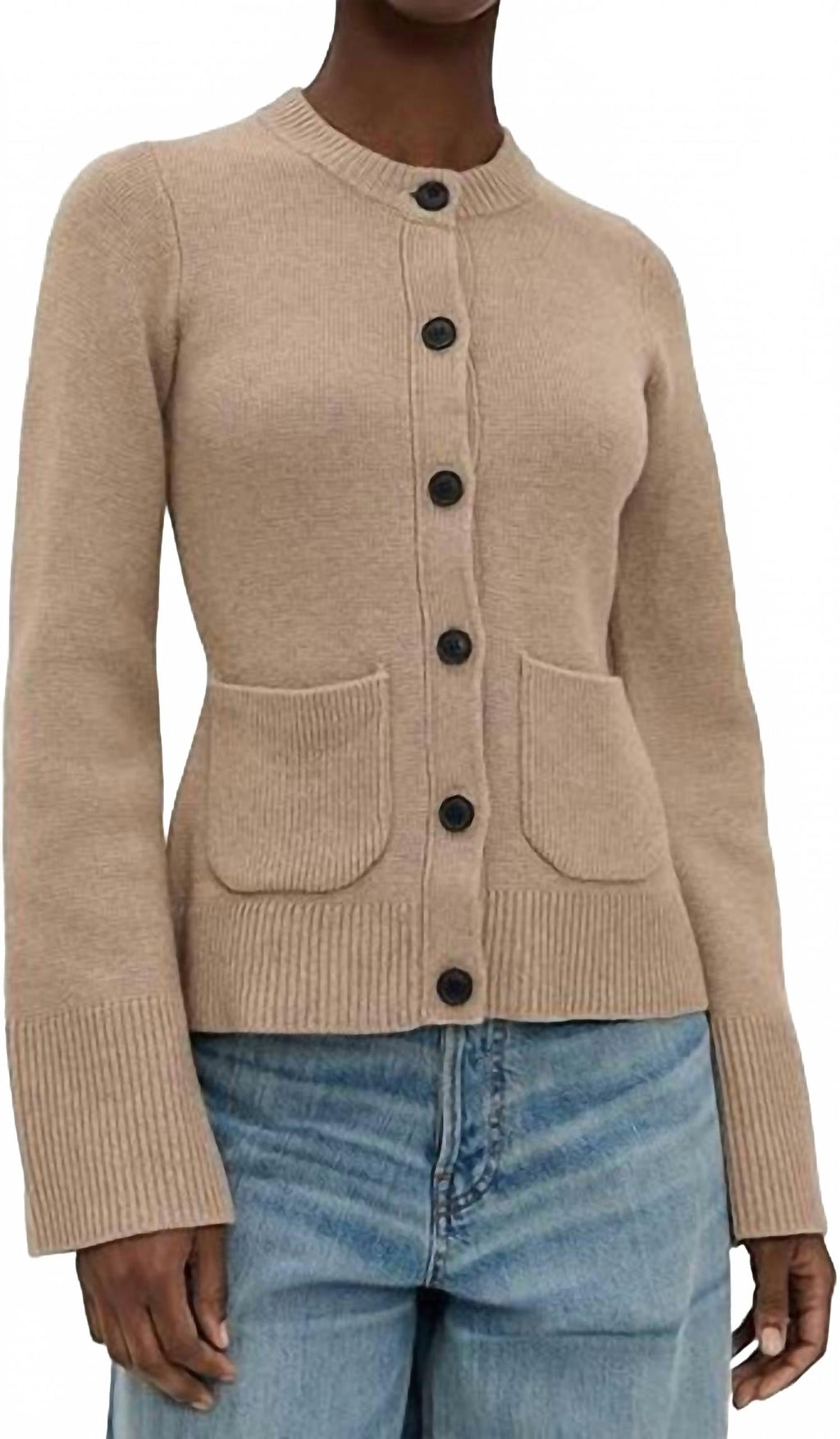 Dani Cinched Waist Cardigan In Toasted Wheat