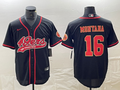 Men's San Francisco 49ers Joe Montana #16 Black Fashion jersey Joint Edition