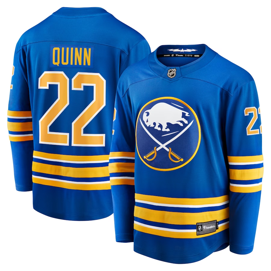 Men's Buffalo Sabres Jack Quinn #22 Royal Replica Player jersey