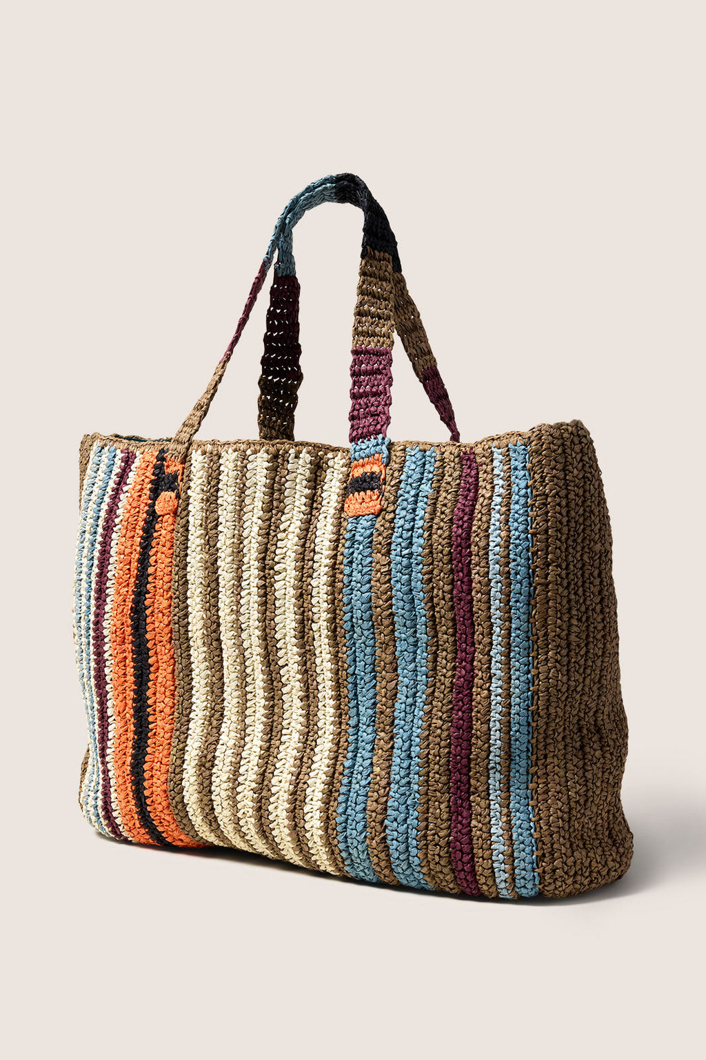 Women's Woven Striped Tote Bag