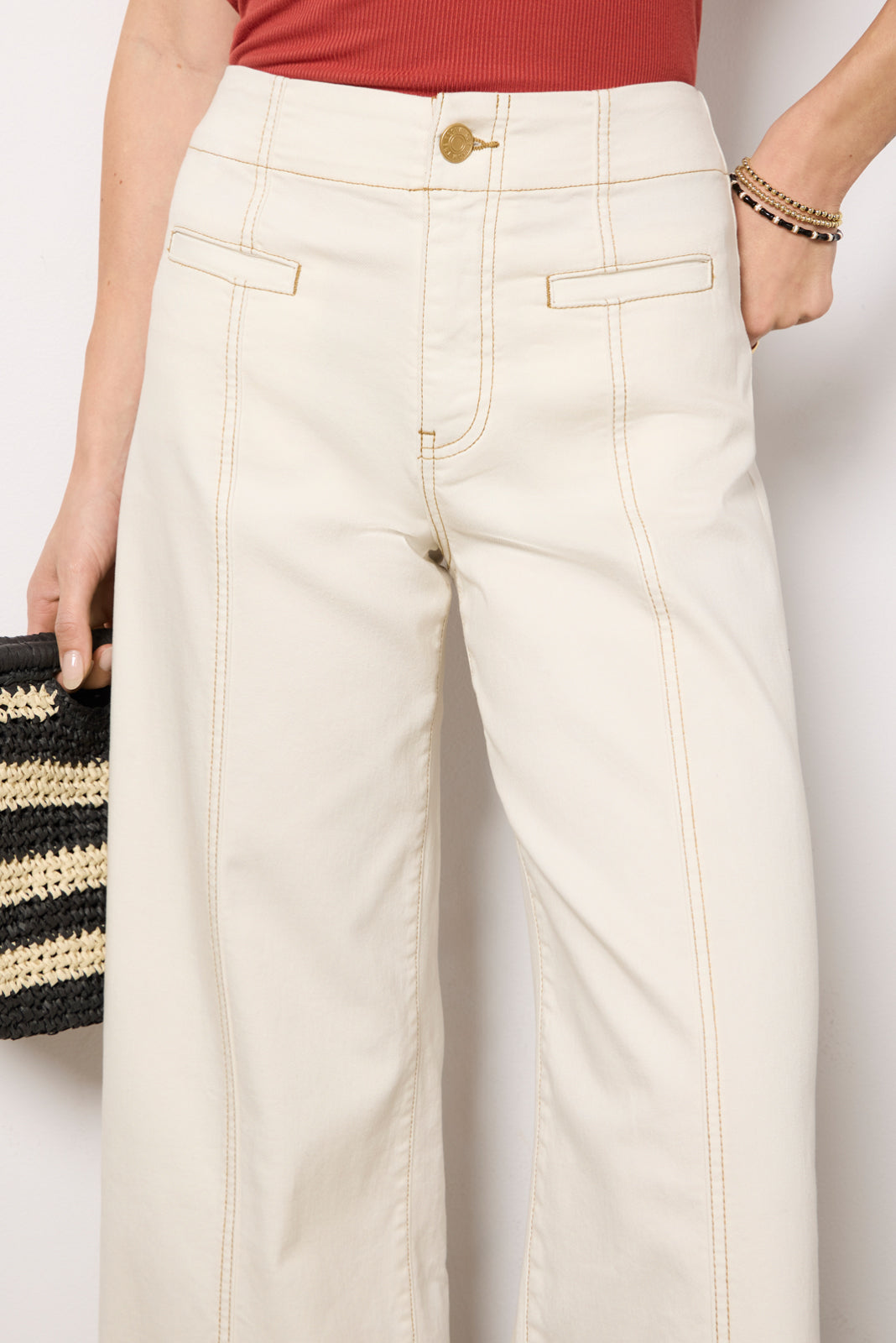 Women's Meg Wide Leg with Contrast Stitch Jeans