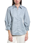 Lafayette 148 New York Cuffed Short Sleeve Blouse