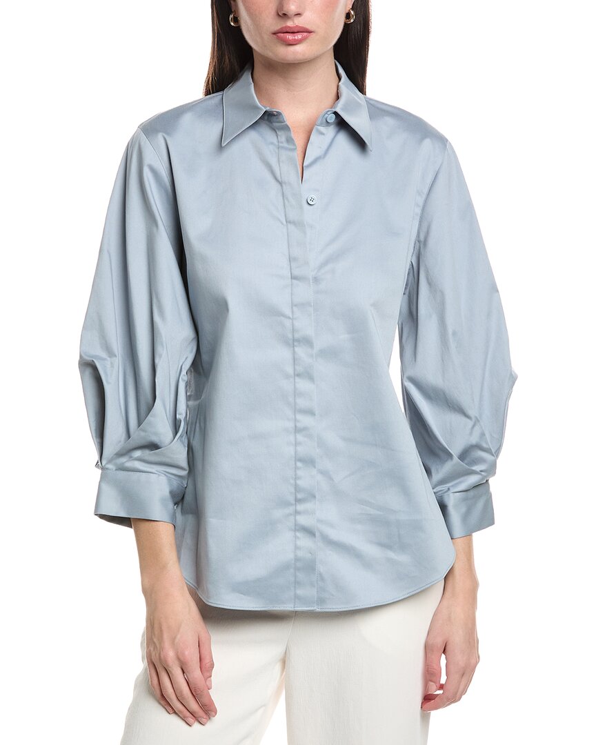 Lafayette 148 New York Cuffed Short Sleeve Blouse