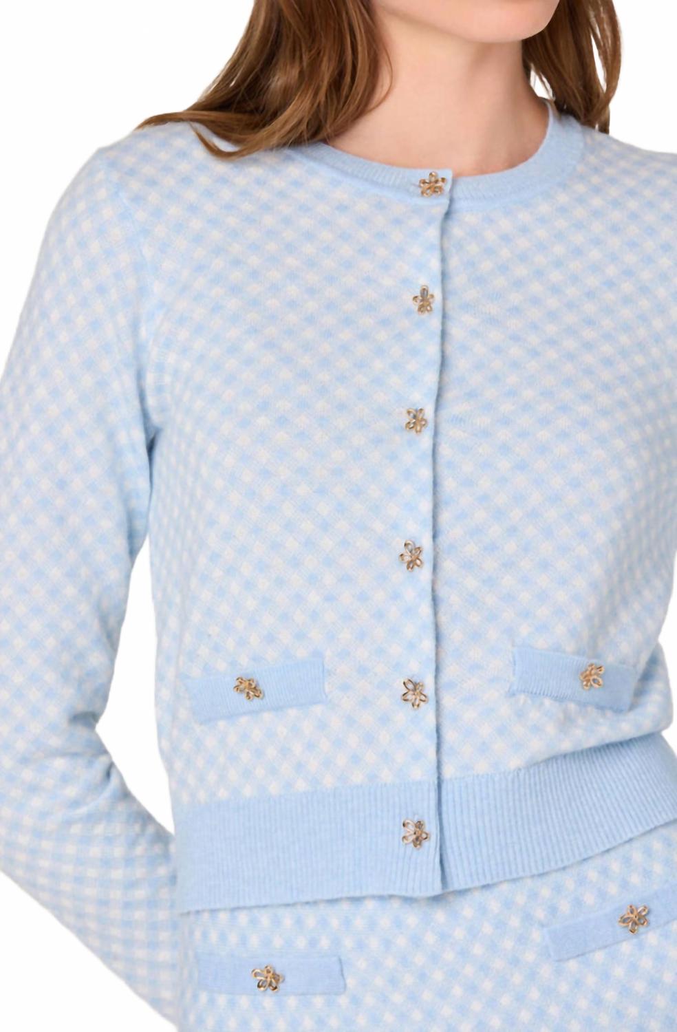 Marian Cardigan In Blue Plaid