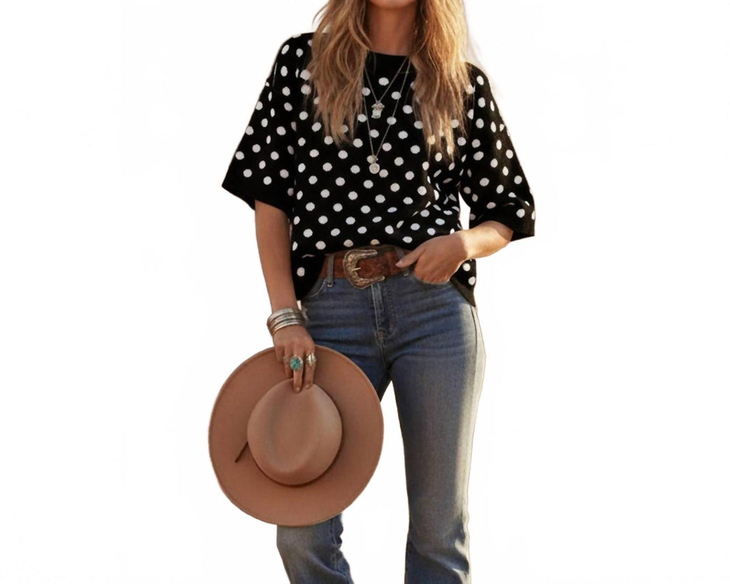 Polka Spots Sweater In Black
