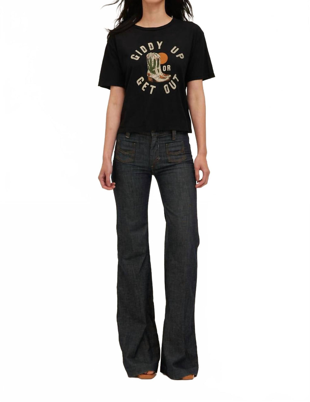 Giddy Up Tee In Black
