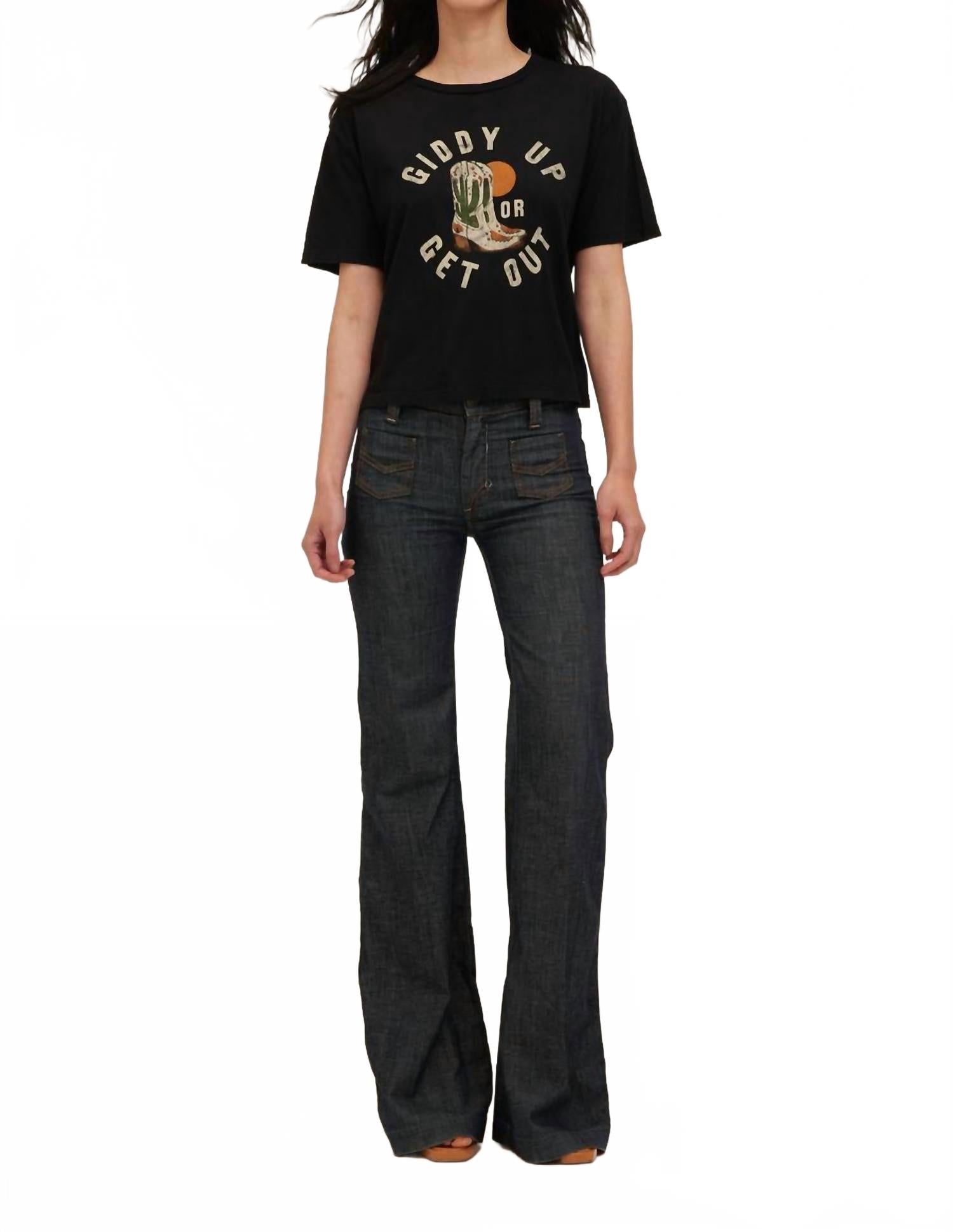 Giddy Up Tee In Black