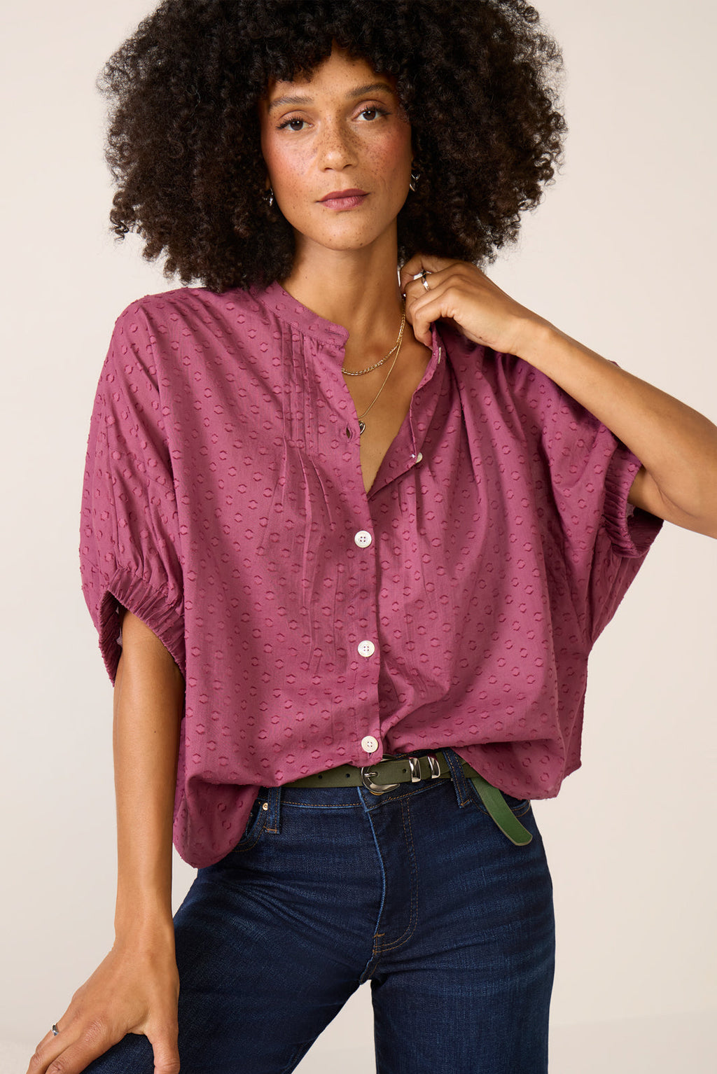 Women's Mandarin Collar Top