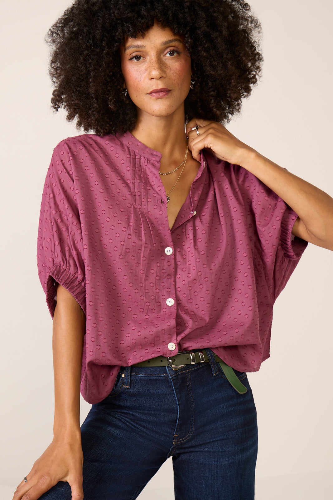 Women's Mandarin Collar Top