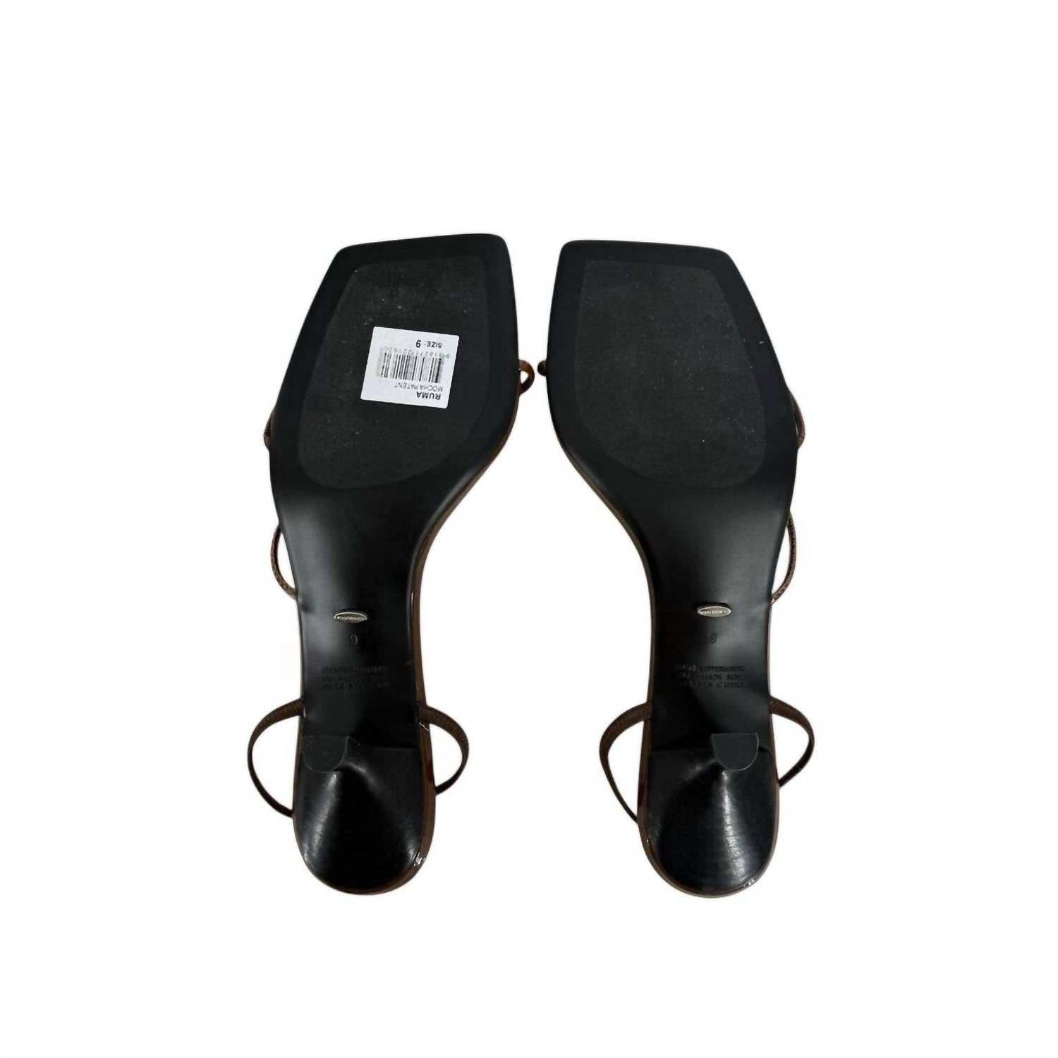 Women's Ruma Mocha Patent Leather Sandals In Black