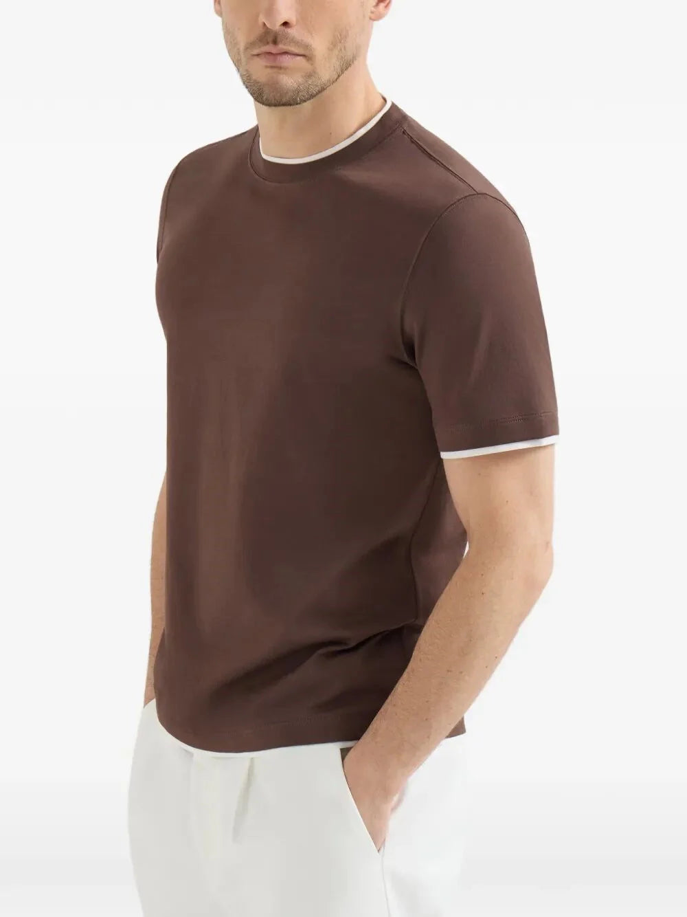 Brunello Cucinelli Men T-Shirt With Faux-Layering