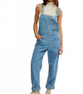 Ziggy Striped Overall Romper In Beachcomber