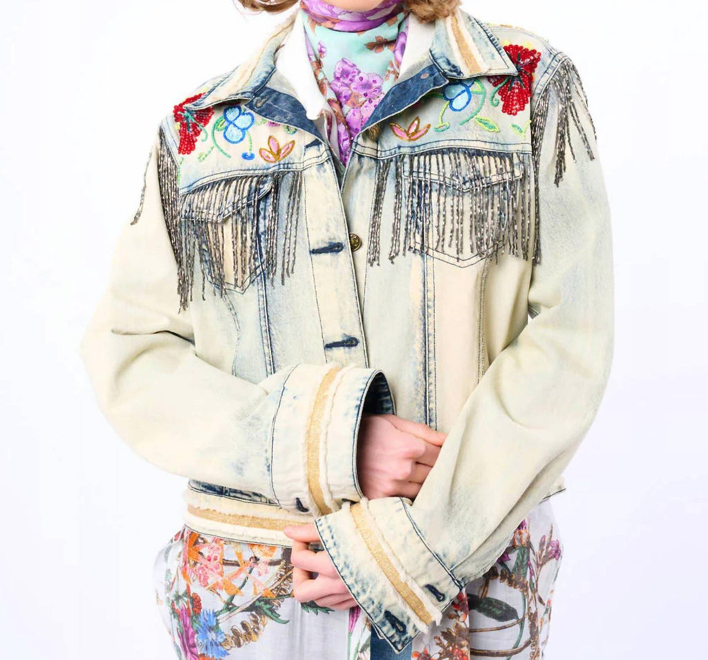 Country Queen Jacket In Washed Denim