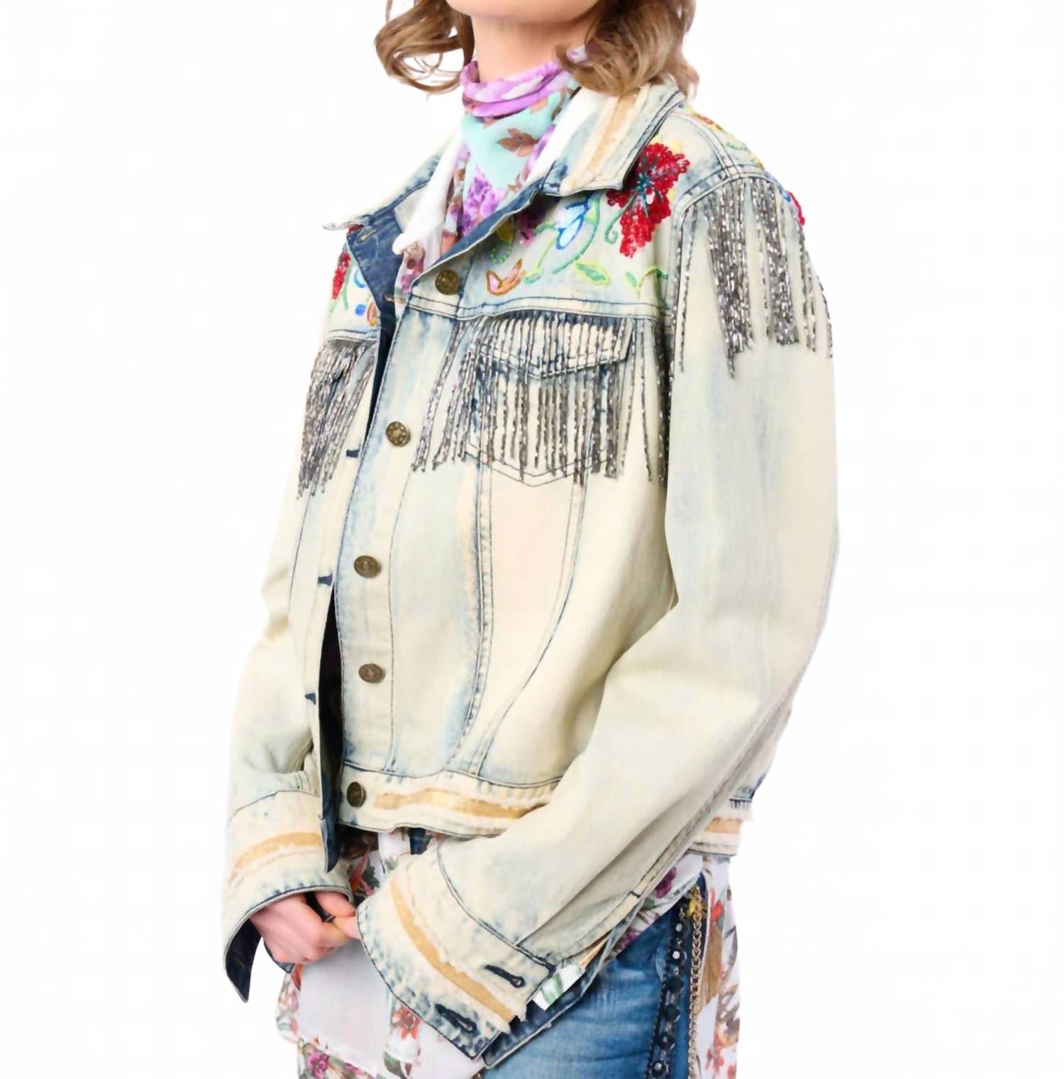 Country Queen Jacket In Washed Denim