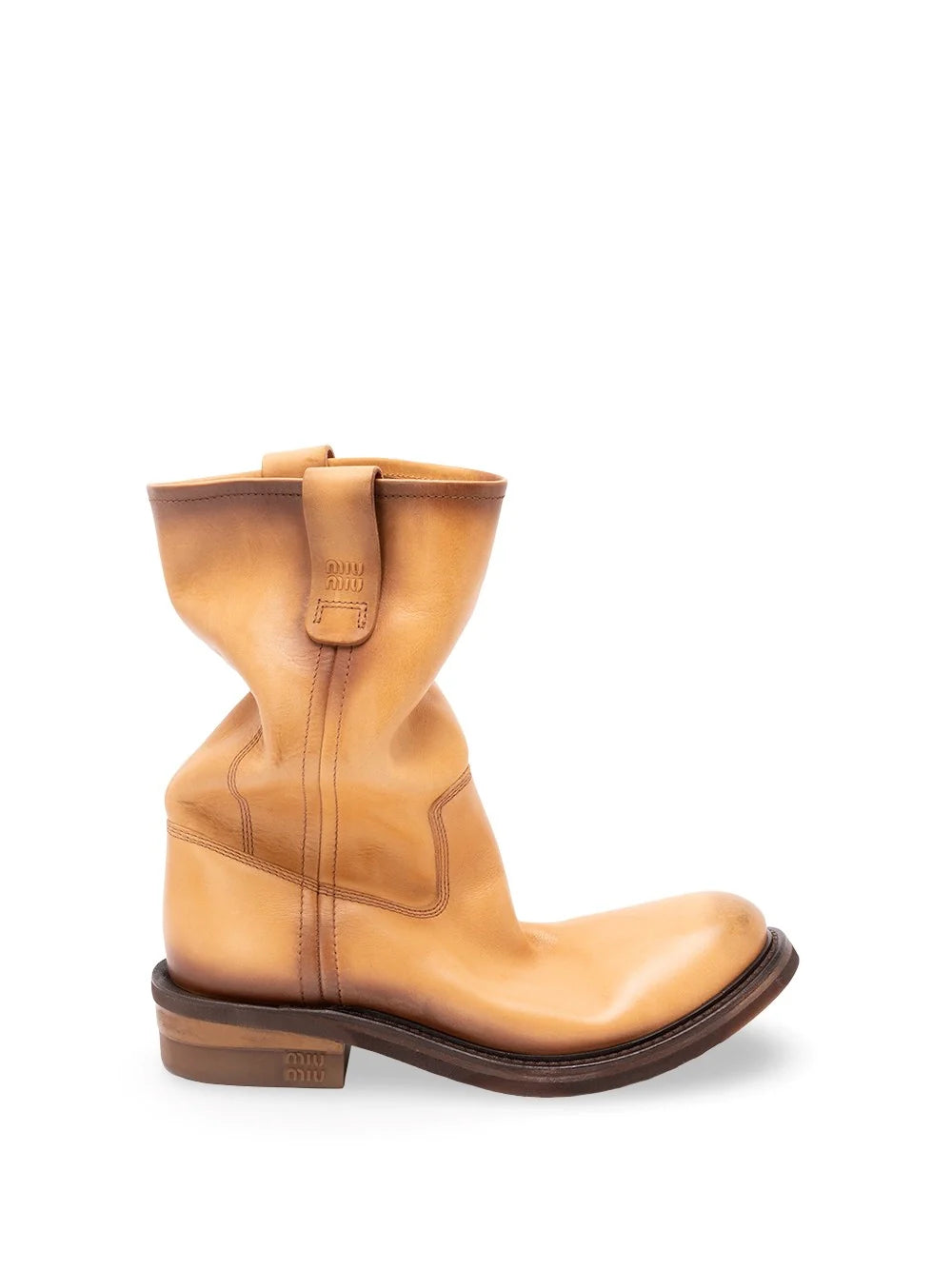 Miu Miu Women Foule Leather Booties