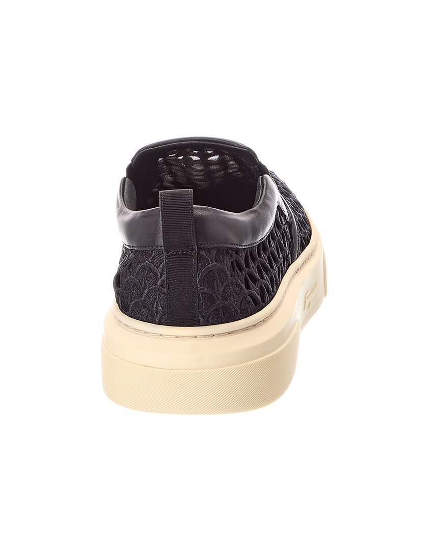 Ferragamo Cassina Leather-Trim Sneaker