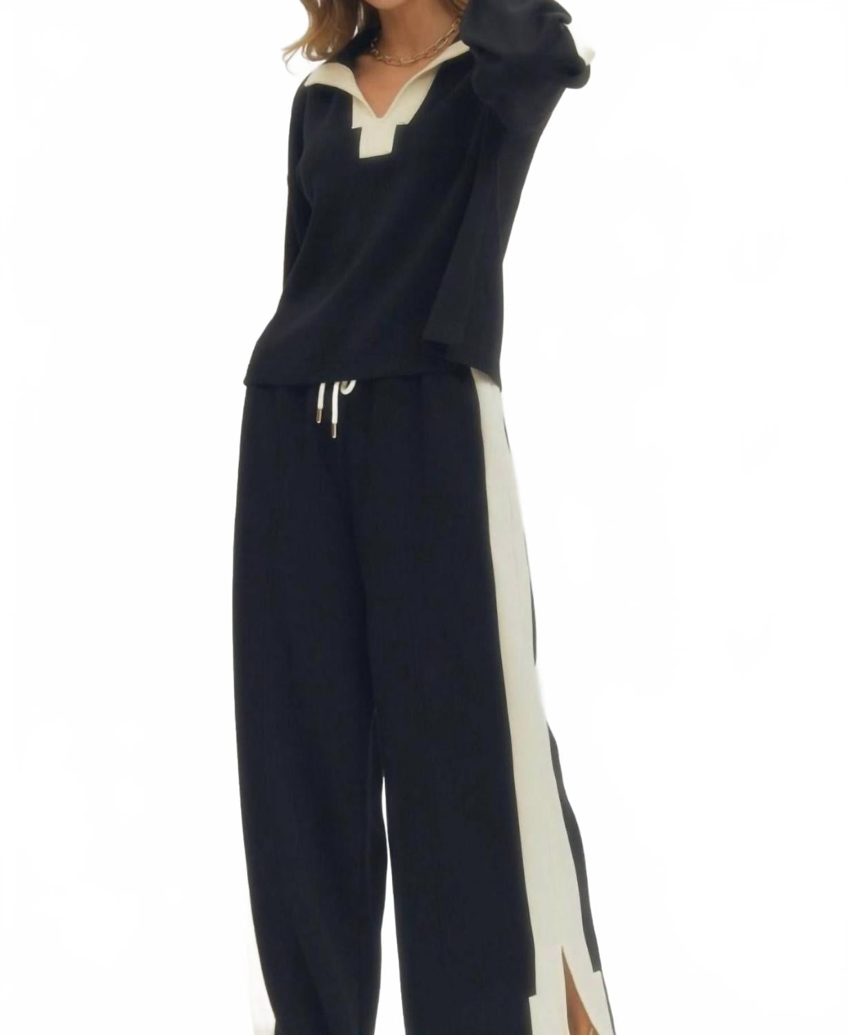 Jen Wide Leg Pants In Black