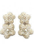 Bali Flower Earrings In Ivory