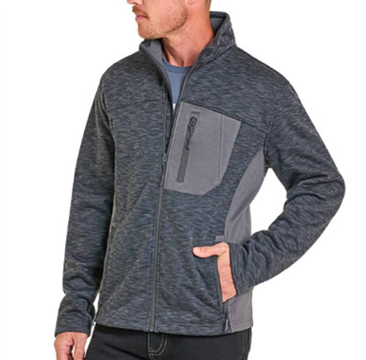 Men's Heathered Knit Torrington Coat In Charcoal