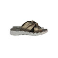 Women's Candace Leather Knot Slide Sandals In Pewter