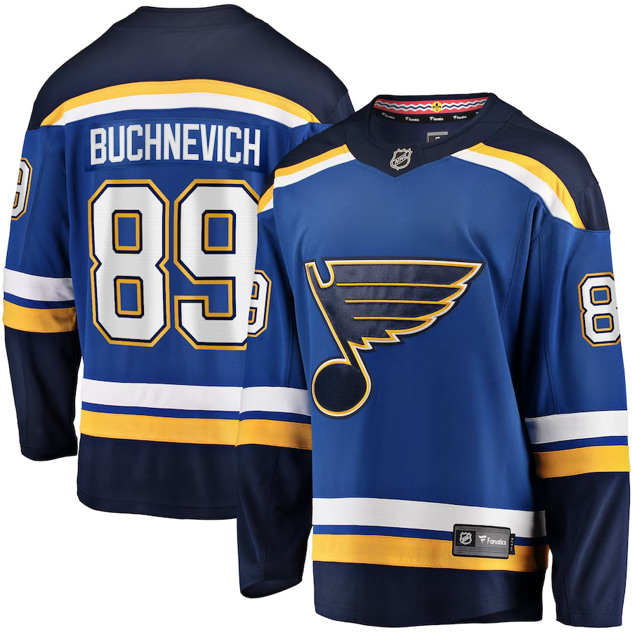 Men's St. Louis Blues Pavel Buchnevich #89 Blue Home Breakaway Player jersey