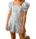 Kimberly Romper With Short Dress In Blue Jungle Toile