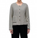 Striped Crop Jacket In Lentil Black Stripe