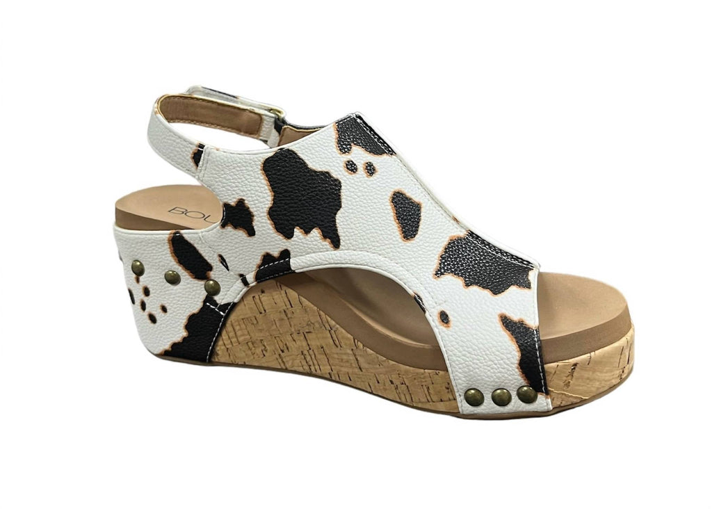 Women's Carley Cow Smooth Wedge Sandals In Multi