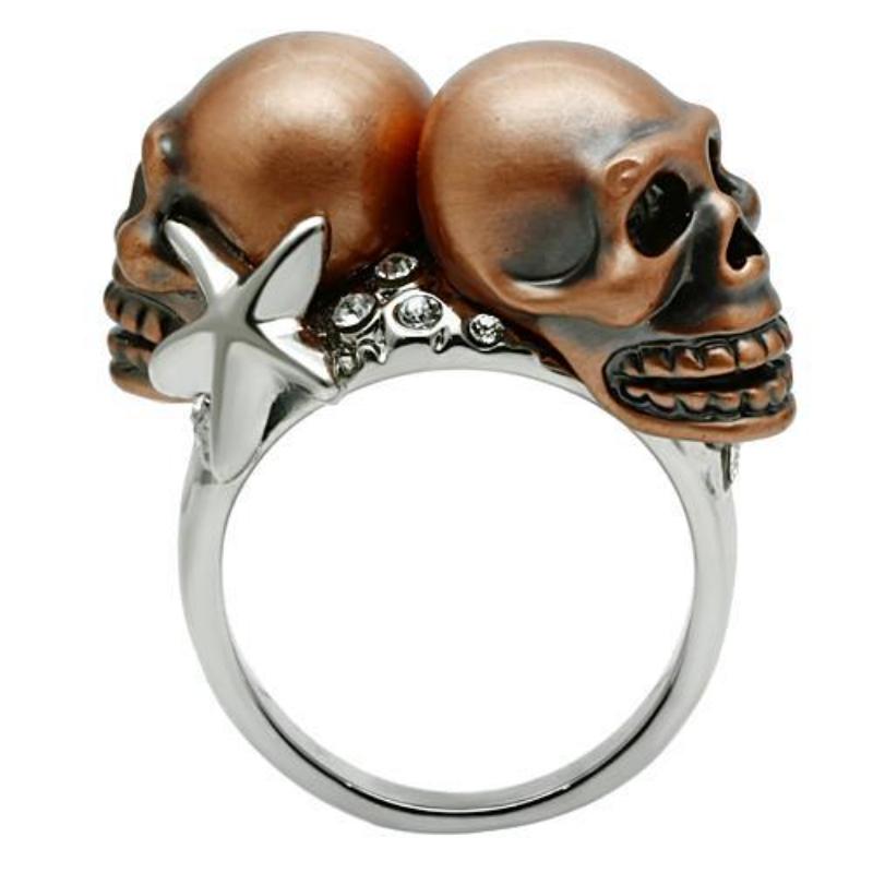 Special Color White Metal Ring with Top Grade Crystal in Clear