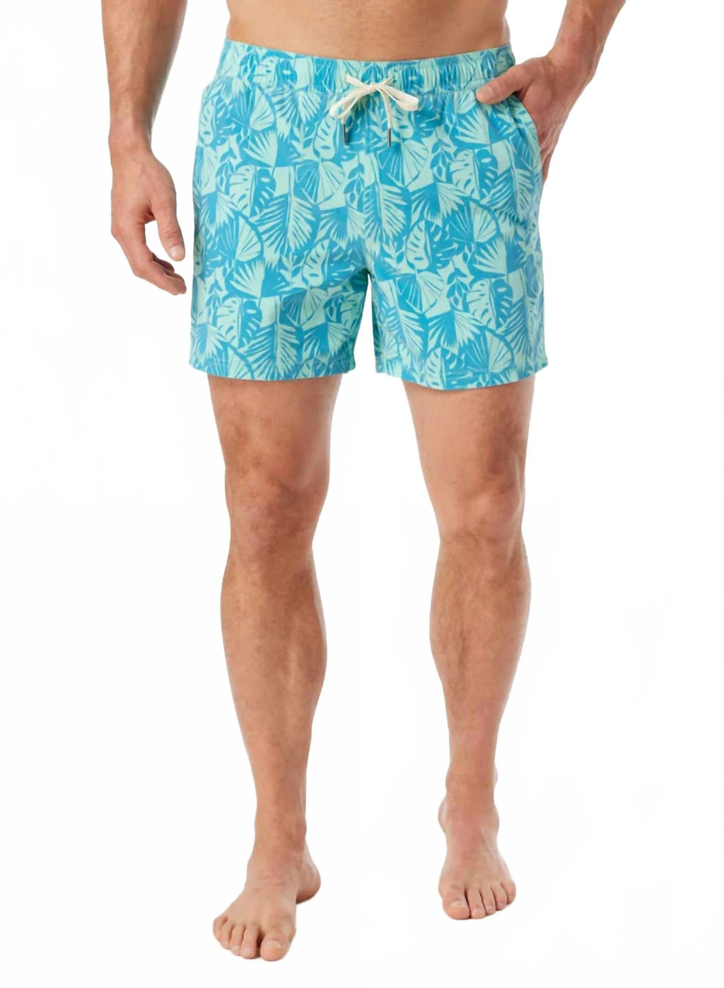 Bungalow Swim Trunks In Two Tone Palms