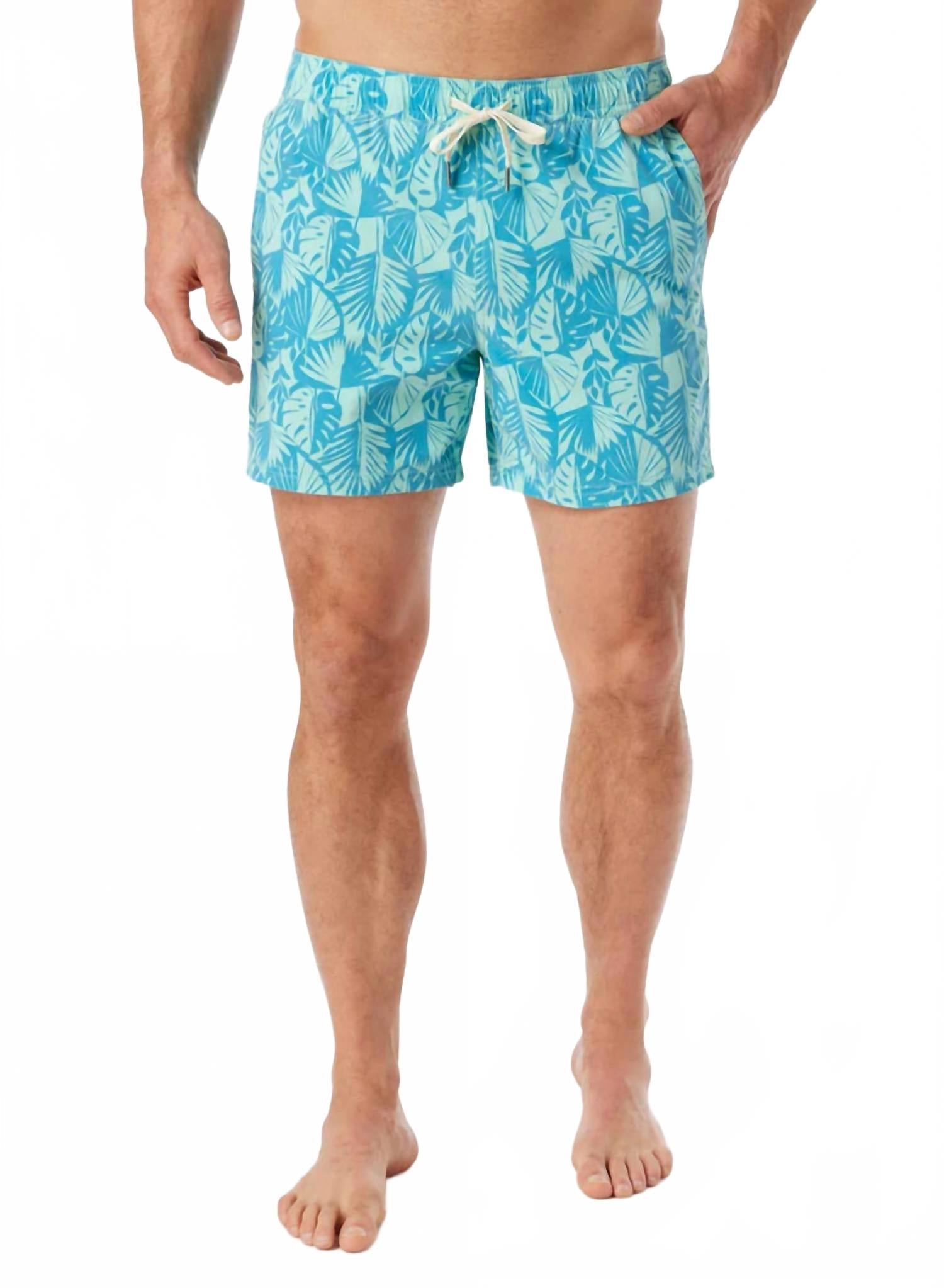 Bungalow Swim Trunks In Two Tone Palms