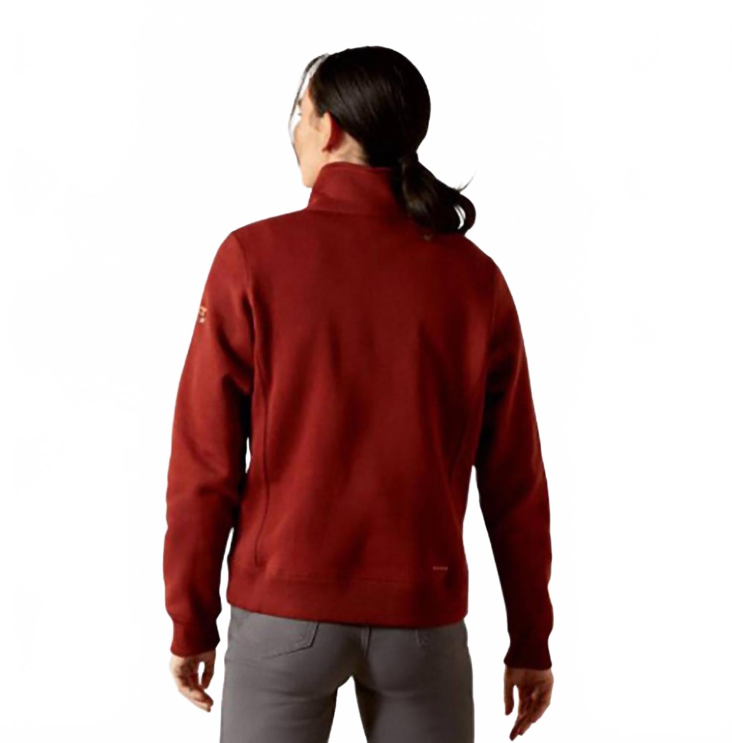Women's Rebar Traverse Funnel-Neck Sweatshirt In Madder Brown