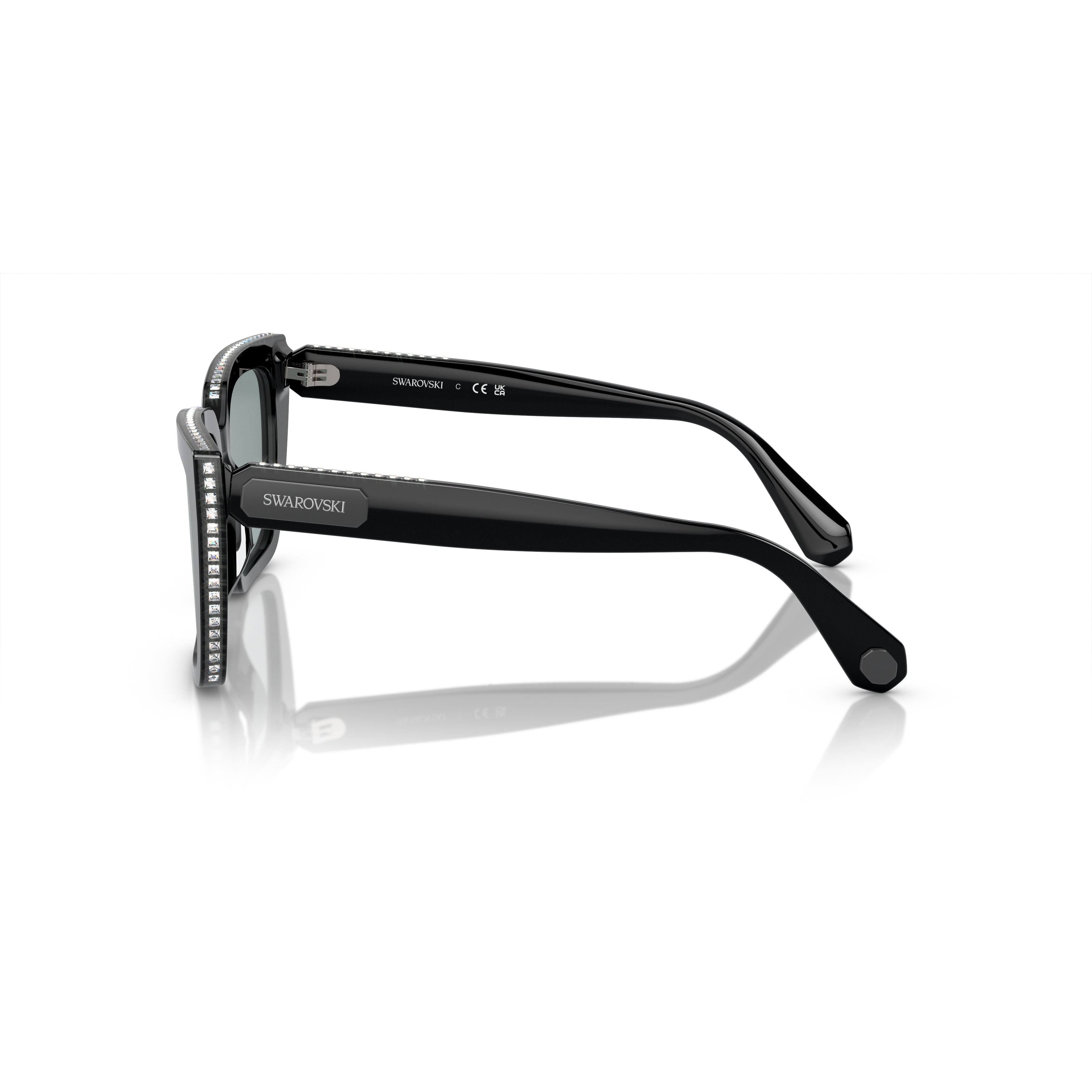 0Sk6013 Oversized Square Frame Sunglasses with Crystal Embellishments